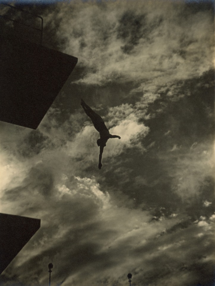 24. Leni Riefenstahl (German, 1902-2003), 23 - Jump from the 10 M tower, 1936, Vintage Gelatin Silver Print, 11&rdquo; x 9&rdquo;