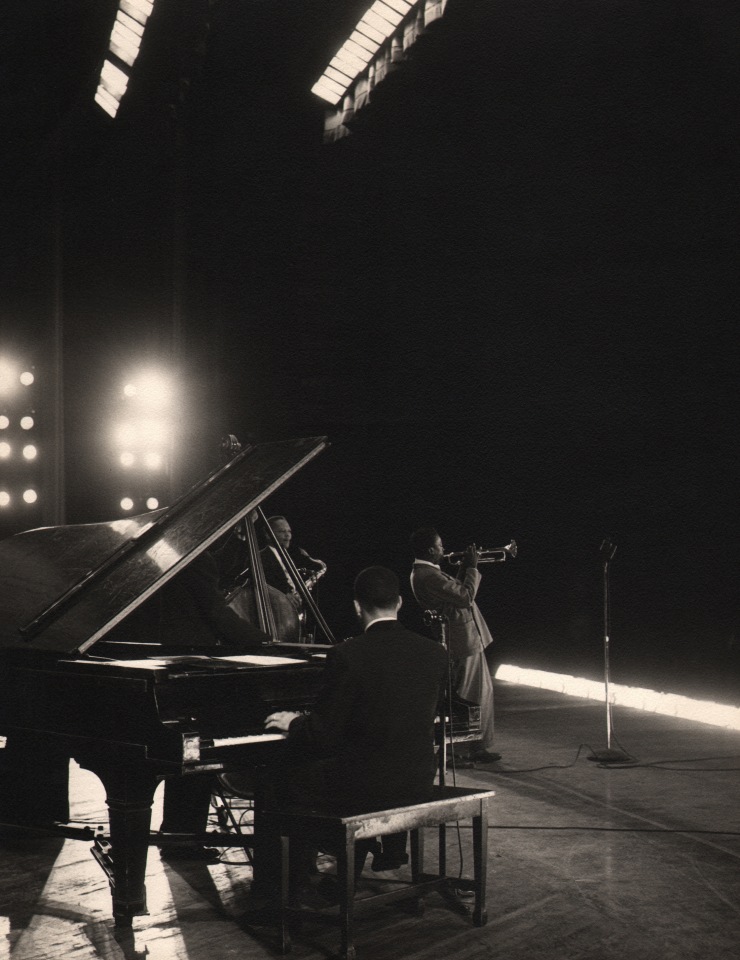 17. Bob Willoughby (American, 1927 &ndash; 2009), Miles Davis at the Shrine Auditorium Los Angeles, 1950, Vintage Gelatin Silver Print, 12.5&rdquo; x 9.75&rdquo;