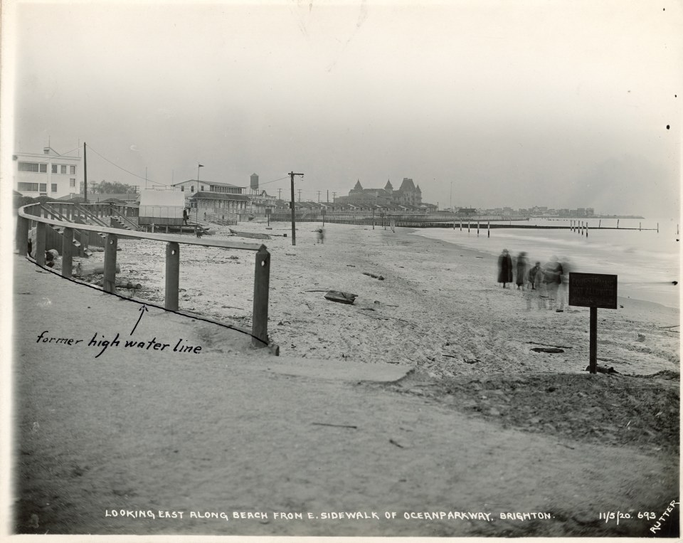 EDWARD RUTTER PHOTOS OF CONSTRUCTION OF CONEY ISLAND BEACH&rsquo;S JETTY IN 1921