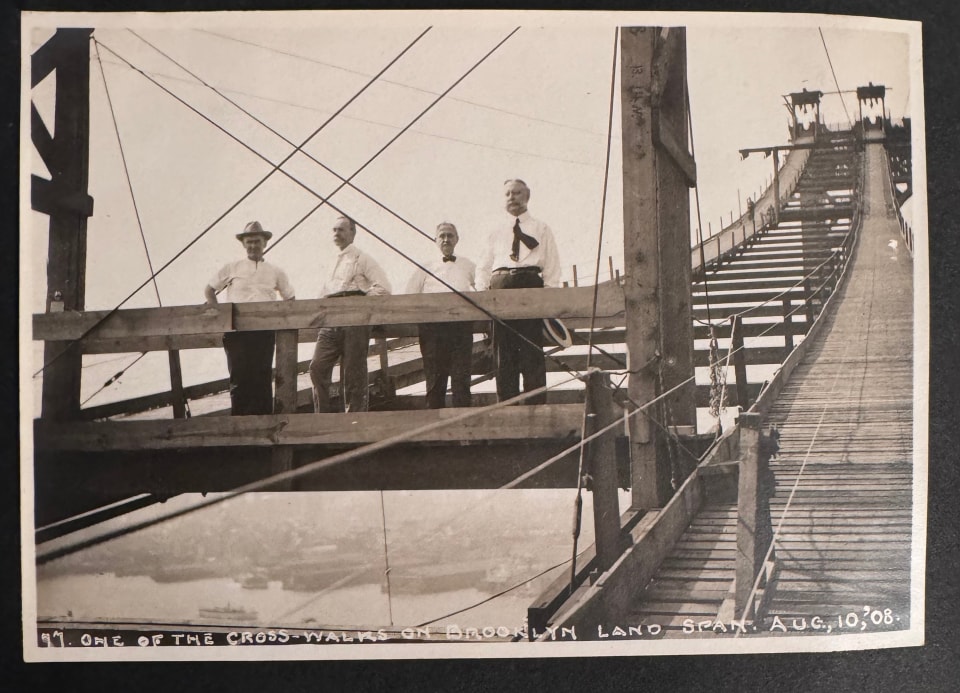 MANHATTAN BRIDGE CONSTRUCTION ENGINEERING PHOTOGRAPHS 1908-1909