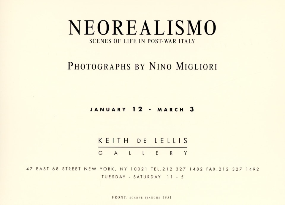 NEOREALISMO: SCENES OF LIFE IN POST-WAR ITALY
