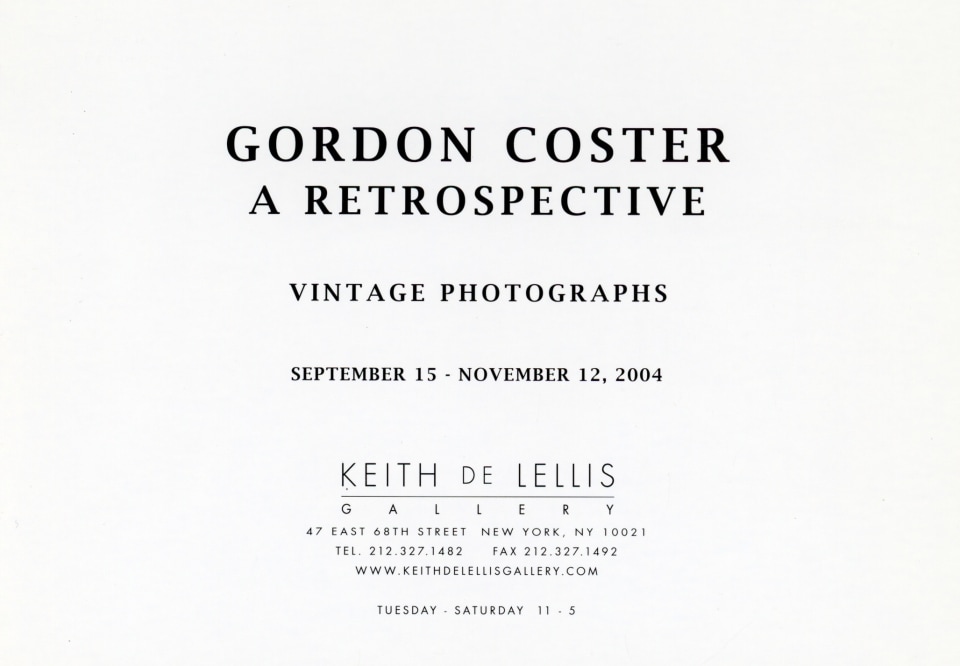 GORDON COSTER: A RETROSPECTIVE