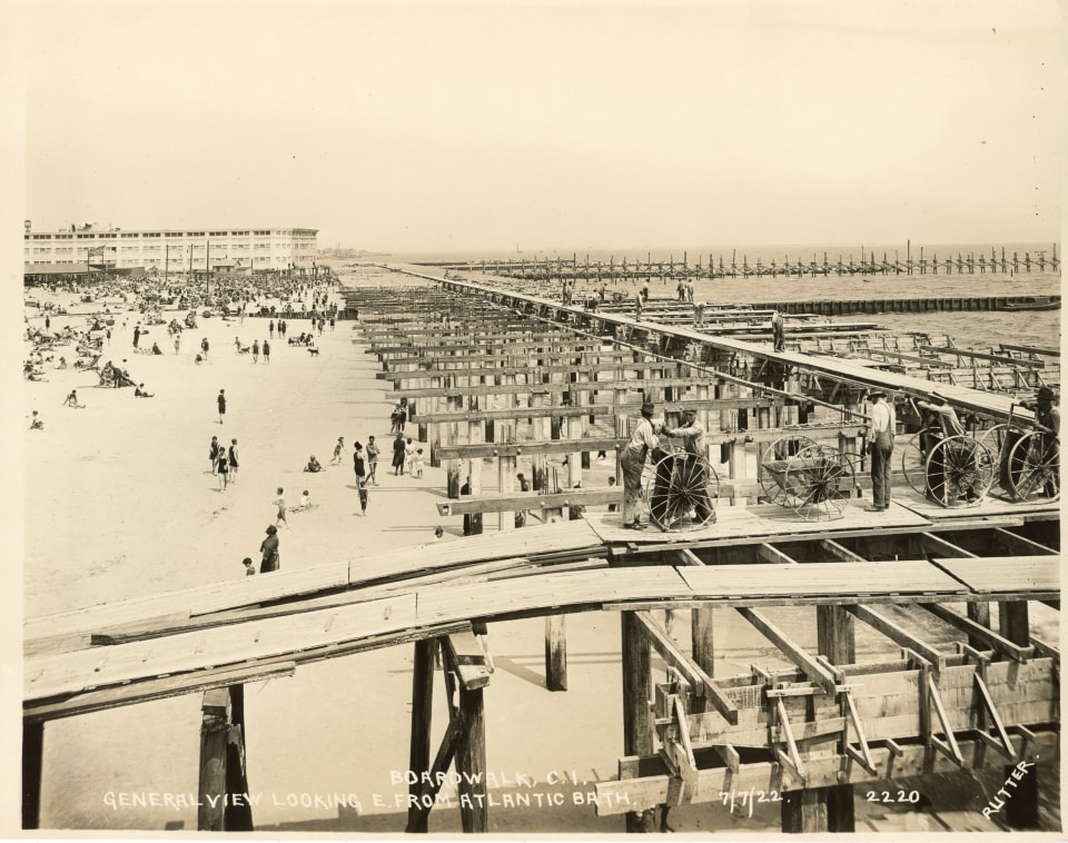 EDWARD RUTTER PHOTOS OF CONSTRUCTION OF CONEY ISLAND BOARDWALK 1921-1922