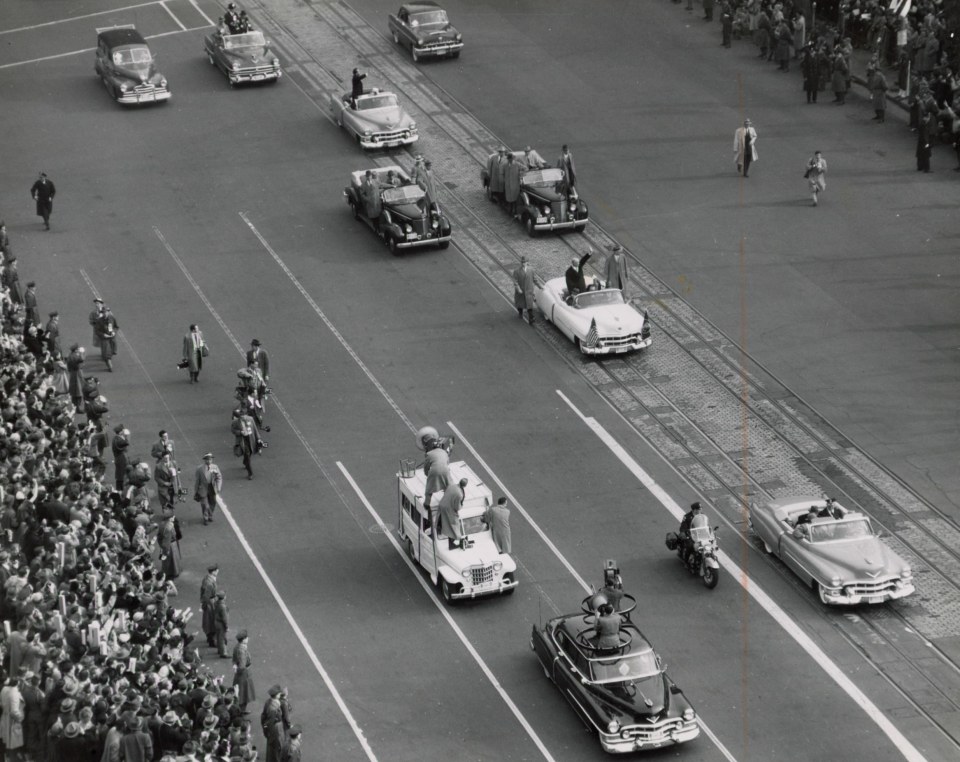 29. Photographer Unknown, Inauguration of Dwight D. Eisenhower - 2nd Televised Presidential Inauguration, 1953, Gelatin Silver Print, 7&rdquo; x 9&rdquo;