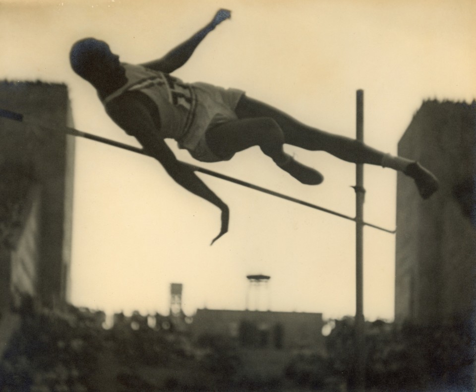 5. Leni Riefenstahl (German, 1902-2003), 5 - Johnson - USA (Styles of the best high-jumpers - Olympic Winner), 1936, Vintage Gelatin Silver Print, 9&rdquo; x 11&rdquo;