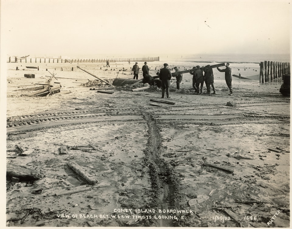 EDWARD RUTTER PHOTOS OF CONSTRUCTION OF CONEY ISLAND BOARDWALK 1921-1922