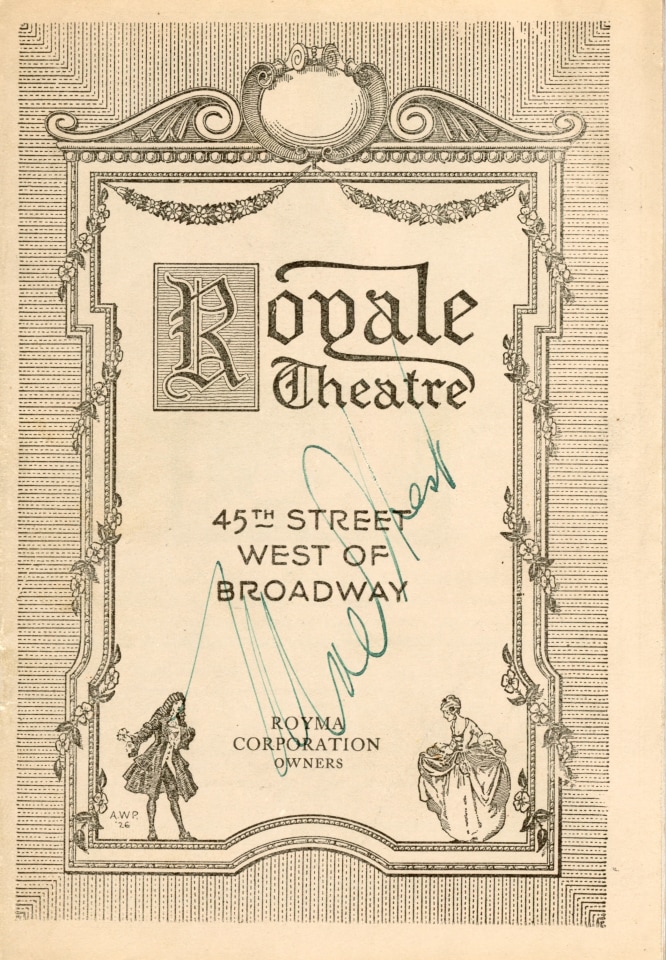 MAE WEST RARE AUTOGRAPHED 1928 PLAYBILL &ldquo;DIAMOND LIL&rdquo;