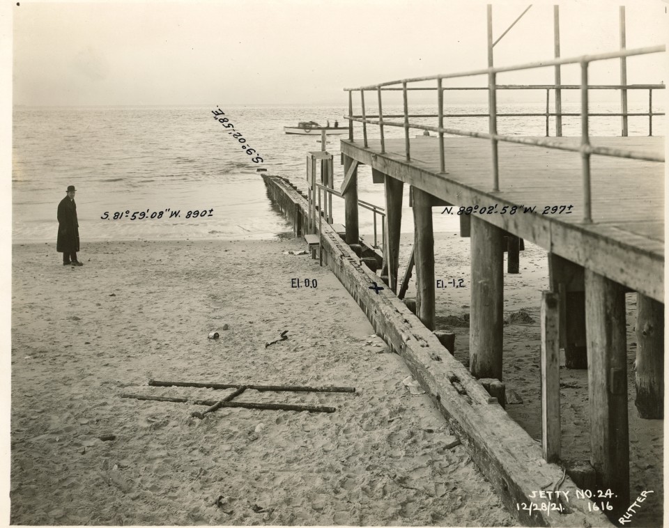 EDWARD RUTTER PHOTOS OF CONSTRUCTION OF CONEY ISLAND BEACH&rsquo;S JETTY IN 1921