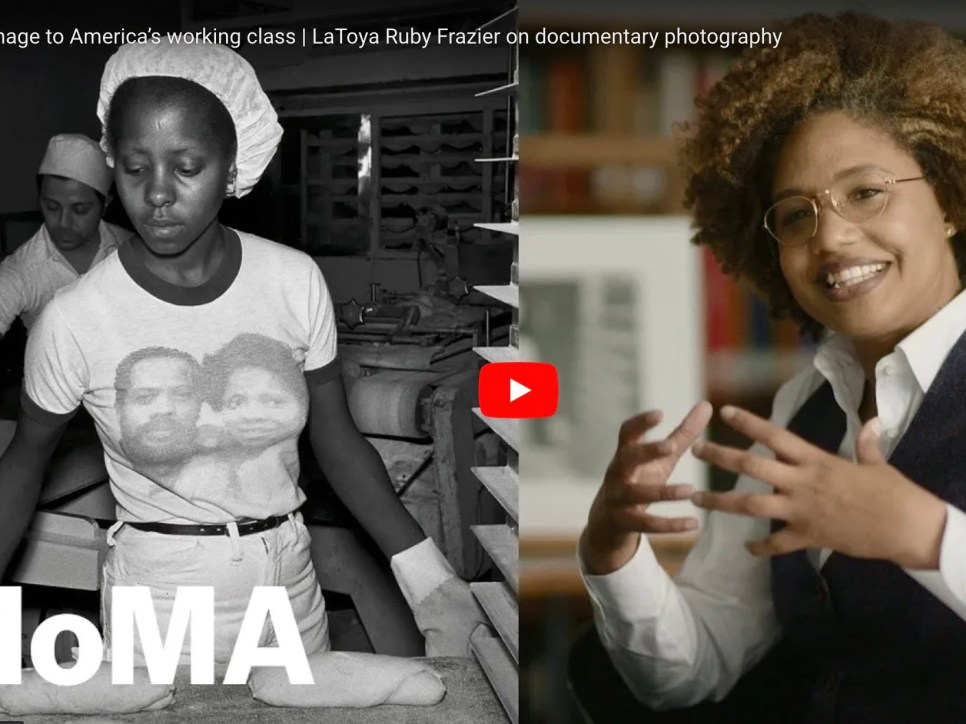 YouTube window previewing a talk by the photographer LaToya Ruby Frazier
