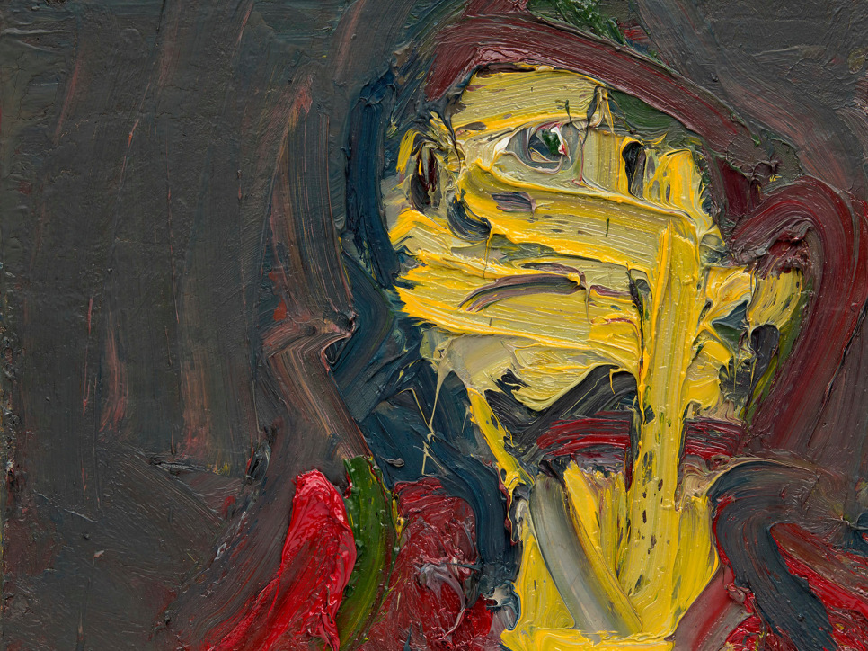 Auerbach portrait painting of a head
