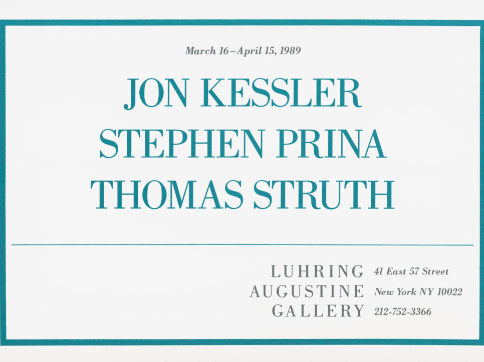 Jon Kessler, Stephen Prina, Thomas Struth