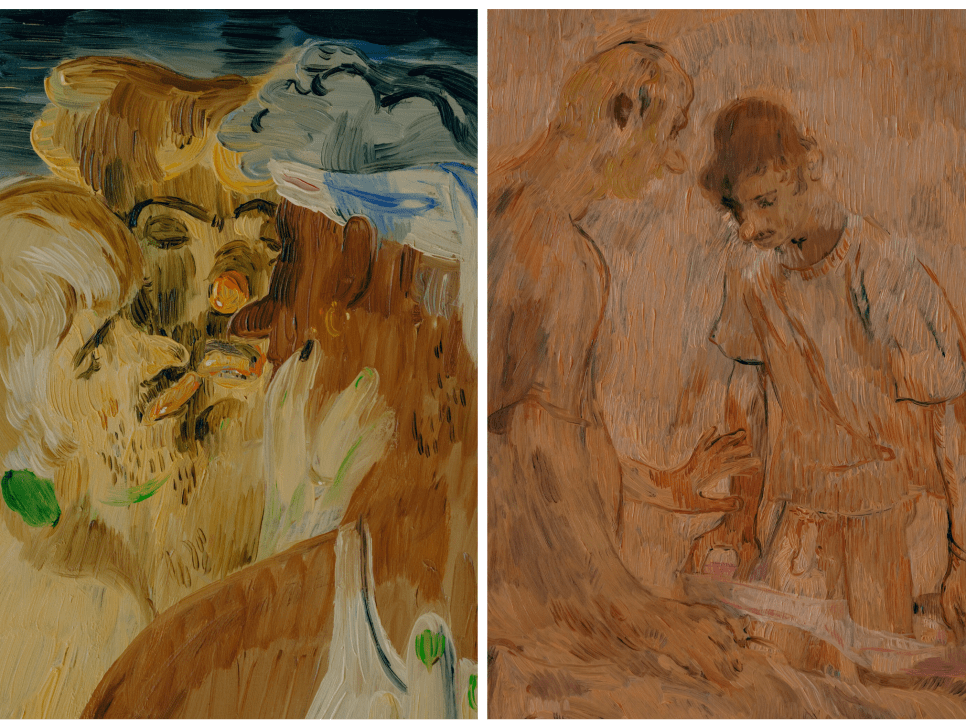 Two paintings of male figures 