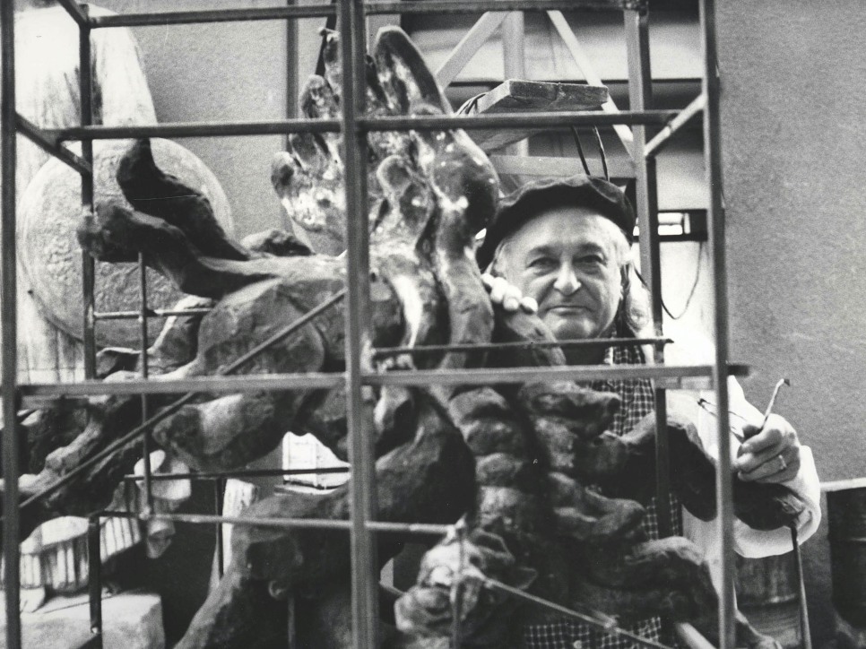 Portrait of Jacques Lipchitz working in his Studio. Photo: Francis K. Lloyd.