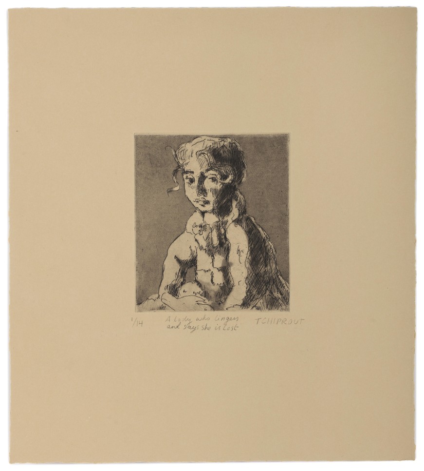 A Liorah Tchiprout etching and aquatint depicting a woman