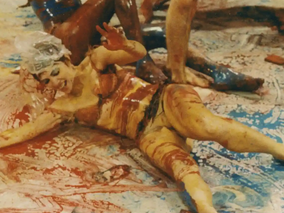 Smeared with mackerel, chased by police: the wild, miraculous art of Carolee Schneemann – review