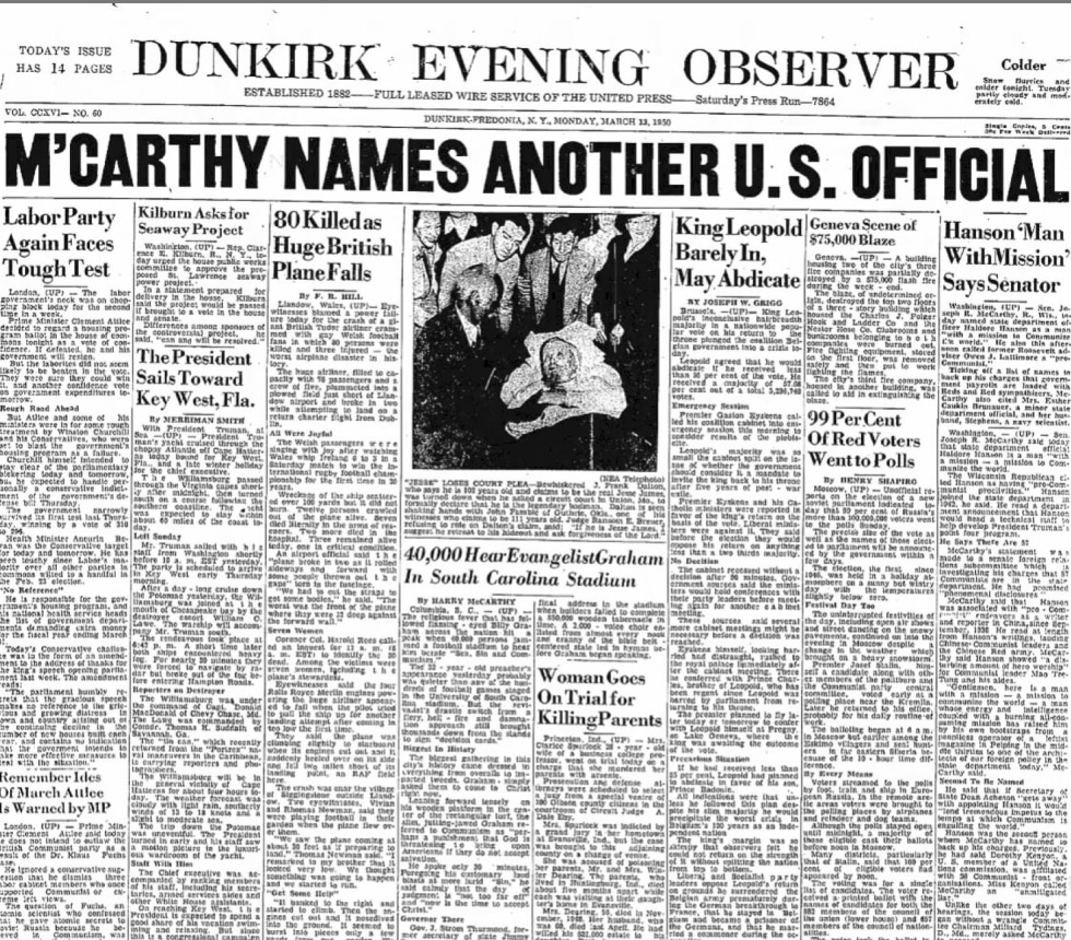 Lesson Four: Senator McCarthy and the Press