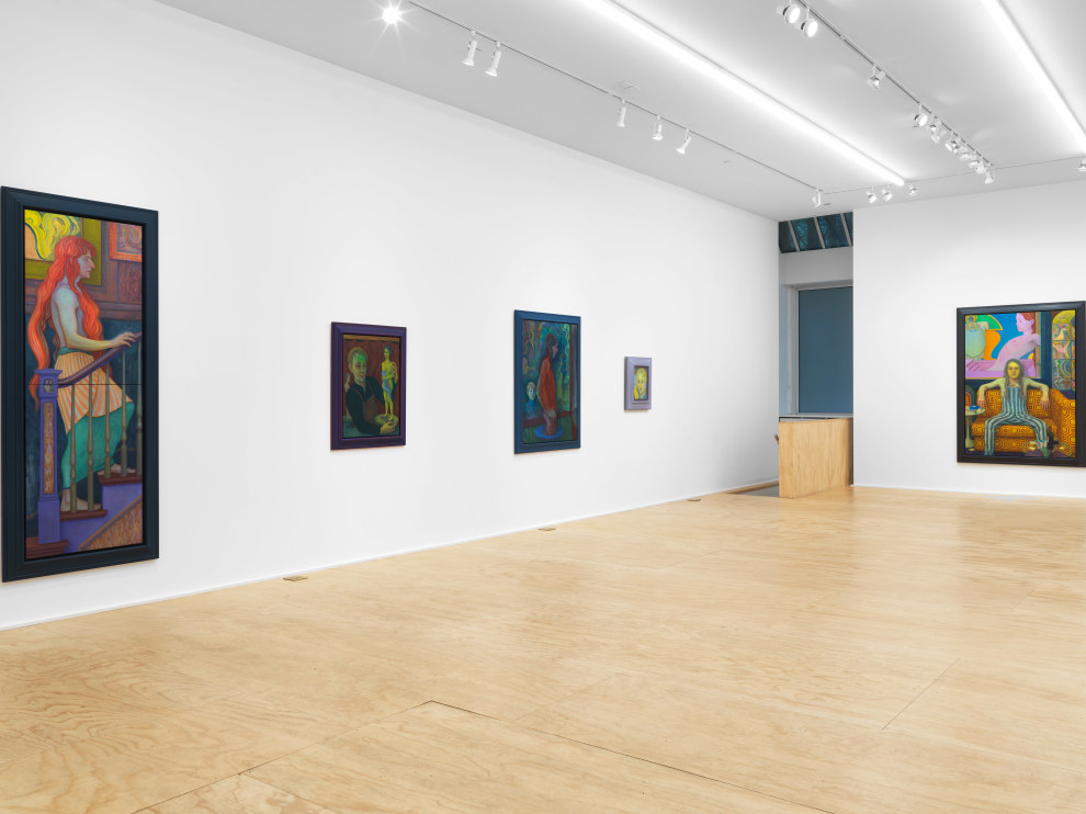 Installation view of Steven Shearer paintings and drawings exhibition