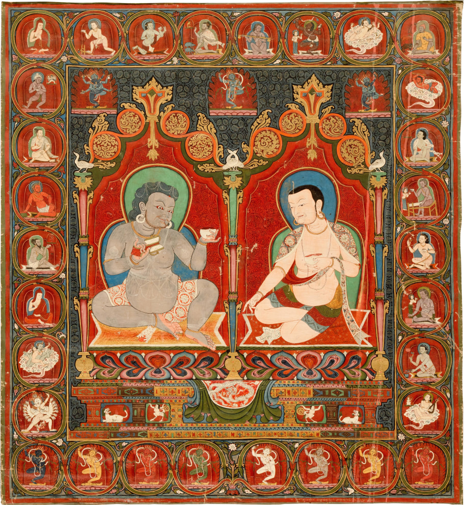 MAHASIDDHAS DAMARUPA AND AVADHUTIPA Tibet, Sakya school, Ngor Monastery, circa 1420