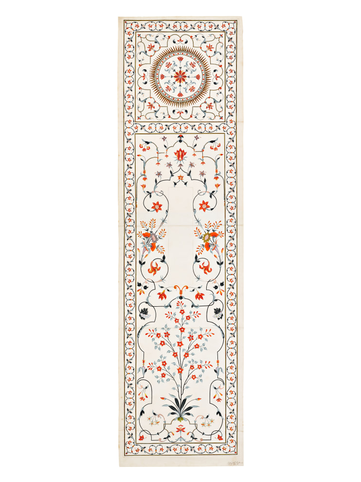 A Pietra Dura Architectural Study of the Top of the Cenotaph of Shah Jahan in the Taj Mahal