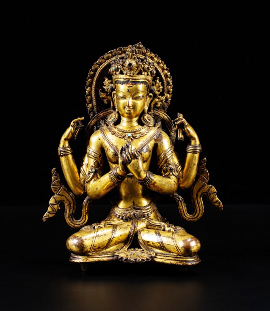 Nepalse bronze sculpture of the goddess Prajnaparamita